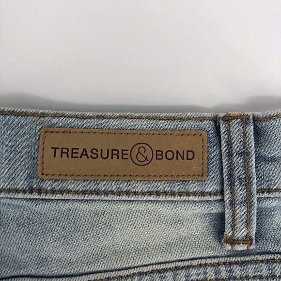 Treasure & Bond Jean Shorts Girls Size 8 Distressed Frayed Raw Hem Bermuda - Picture 9 of 10